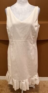 Allegory Dress Forth & Towne White Sheath Mid Length Cotton Blend Size 12